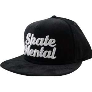  Skate Mental Script Cord Hat Adjustable Black White Skate Hats 