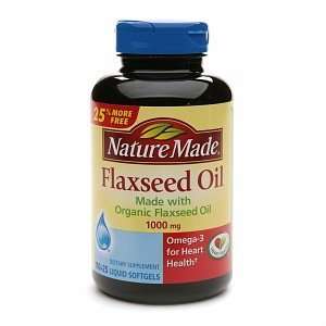  Nature Made Flaxseed Oil 1000 mg, 125 ct Health 