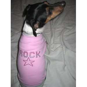 Rock Star Dog Tee, Pink (Small) 