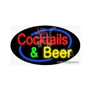  Cocktails and Beer Neon Sign 17 Tall x 30 Wide x 3 Deep 