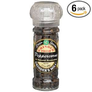 Dean Jacobs Black Peppercorns , 2.0 Ounce Grinder Jars (Pack of 6 