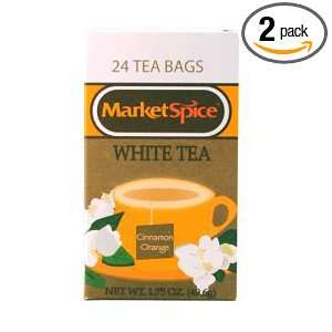 Market Spice Cinnamon Orange White Tea, 24 Count Tea Bags (Pack of 2 
