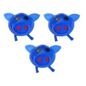  Splat Ball Novelty Squishy Toy Blue Pig Pack of 3 