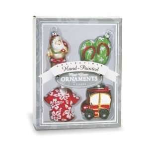   Holiday Surf Mini Glass Ornament Set 4 Pack From Hawaii Home