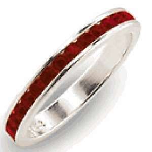  ET 14 Simulated Ruby Eternity Ring Rhodium Available in 
