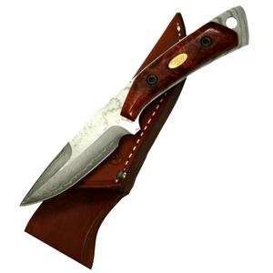 IC Cut Nobushi Knife with Damascus Blade, Quincewood Handle, and 