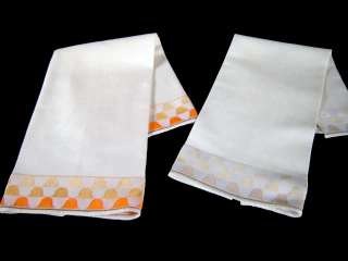  Vintage 1950s Rayon Cotton or rayon and linen blend guest towels 