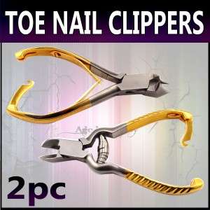 Pro Toe Nail Clippers Cutters Nippers Pedicure 2pc SET  