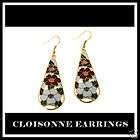 Triangle Ethnic Boho Cloisonne Earrings  