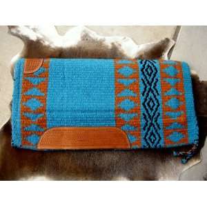  Wool Saddle Pad Blue and Brown 
