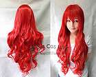 X0324 Fire red , slightly curled wig cosplay wigs of the high 