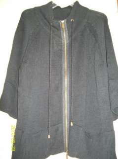Lane Bryant Plus Size Zip Front Sweater Black 18/20 NWT  