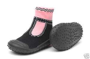 NEW Skidders Infant Girl T Strap Socks Shoes Size 4 6 8  