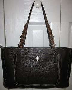 Rare Coach Brown Pebble Leather Tote Handbag # 10892  