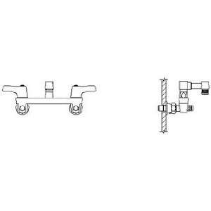 Delta 28T8053 Chrome Commercial Double Handle Wallmount Faucet with 