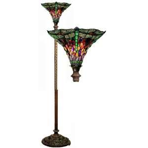 Warehouse of Tiffany 1509 BB75B 1 Light Dragonfly Torchiere Bronze 