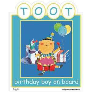  Birthday Boy on Board Toots Car Magnet Automotive