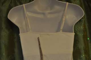   Next Era   NWT   Sz L   White Knit tank top with shelf bra & SEQUINS