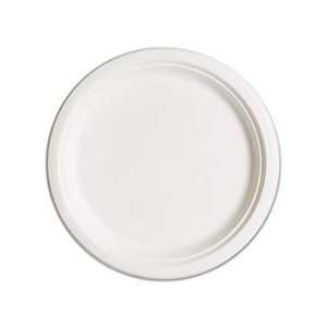  Compostable Sugarcane Dinnerware, 10 Plate, Natural White 