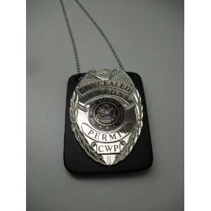  Concealed Weapons Permit Badge CCW Nickel with Holder PIN 