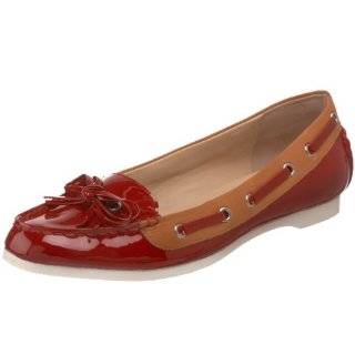   David Collection Womens Rosalyn Boat Shoe,Red/Natural Patent,8.5 M US