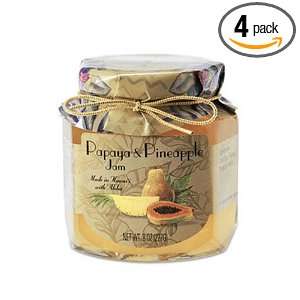 Island Plantations Papaya & Pineapple Jam, 8 Ounce Jars (Pack of 4 