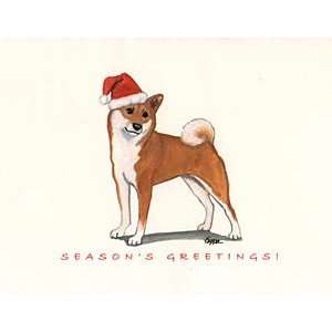 Shiba Inu in Santa Hat Boxed Christmas Notecards