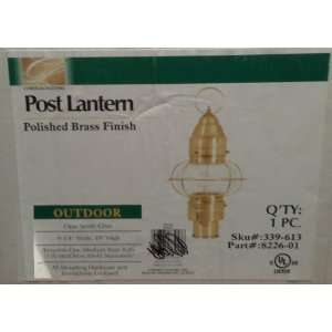 Cordelia Lighting Post Lantern, Polished Brass Finish (Outdoor, Clear 