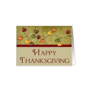 Fall Season Leaves Happy Thanksgiving Greeting Card Card