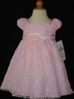 NWT Girls Pink Sequin Dress Party Easter Wedding RARE EDITIONS Sz 2T 