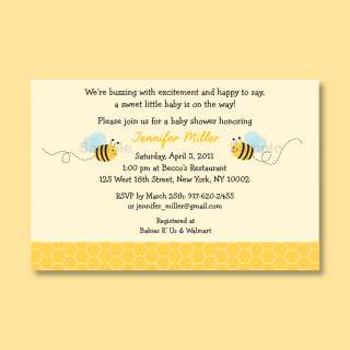 Sweet Bumble Bee Honeycomb Baby Shower Invitation Print Your Own 