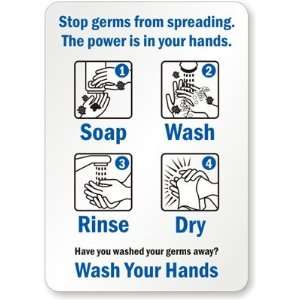  Stop Germs from Spreading Aluminum Sign, 10 x 7 Office 