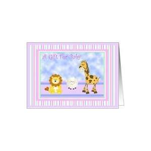  Lion, Lamb, & Giraffe Baby Gift Congratualtions Cards Card 