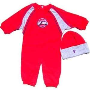 NEWBORN Baby Infant Detroit Pistons Coverall Beanie Hat Cap  