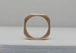 Beautiful 14k Gold Diamond Modern Design Square Ring Size 51/4  