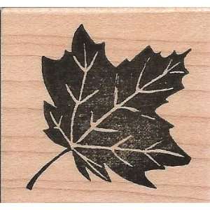  Solid Maple Leaf Wood Mounted Rubber Stamp (C7612 
