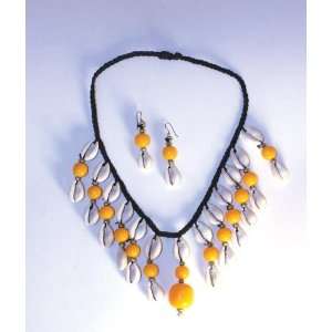  Cowrie Shell Jewelry Set   Yellow 