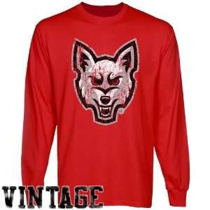  South Dakota Coyotes Red Distressed Logo Vintage Long 