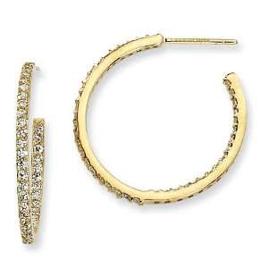    Sterling Silver Gold Plated CZ Hoop Earrings Arts, Crafts & Sewing