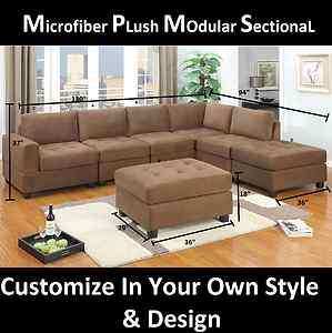 Modular Sectional Couch Sofa Loveseat Wedge Chair Ottoman of 