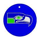 SEATTLE SEAHAWKS CHRISTMAS ORNAMENT (NEW) SANTA WITH 2 PLAYERS