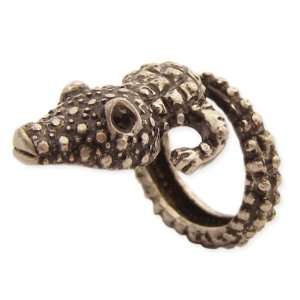  Creepy Crawly ZAD Antiqued Silver Alligator Fashion Ring 
