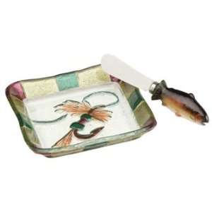  Royal Wulff  Fly Fishing Appetizer Plate with Spreader 