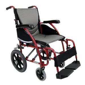 Karman Healthcare S Ergo115F18RS TP Ergonomic Wheelchair Rose Red