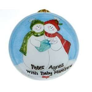  Personalized Snowman Couple with Baby Boy Christmas 