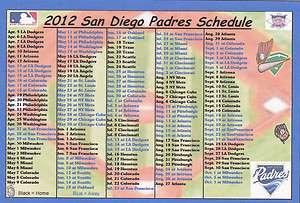 SAN DIEGO PADRES 2012 MLB BASEBALL SCHEDULE FRIDGE MAGNET  