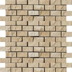    Travertine Split Face Brick Joint Mosaic in Beige