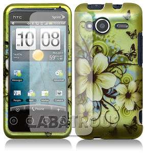 White Orchid Green Hard Case+Scrn for HTC EVO 4G Shift  
