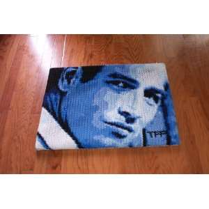  Framed Hand Made Crochet Blanket of Paul Newman 