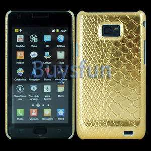 Gold Snake skin style Hard Cover Case for Samsung Galaxy S2 i9100 